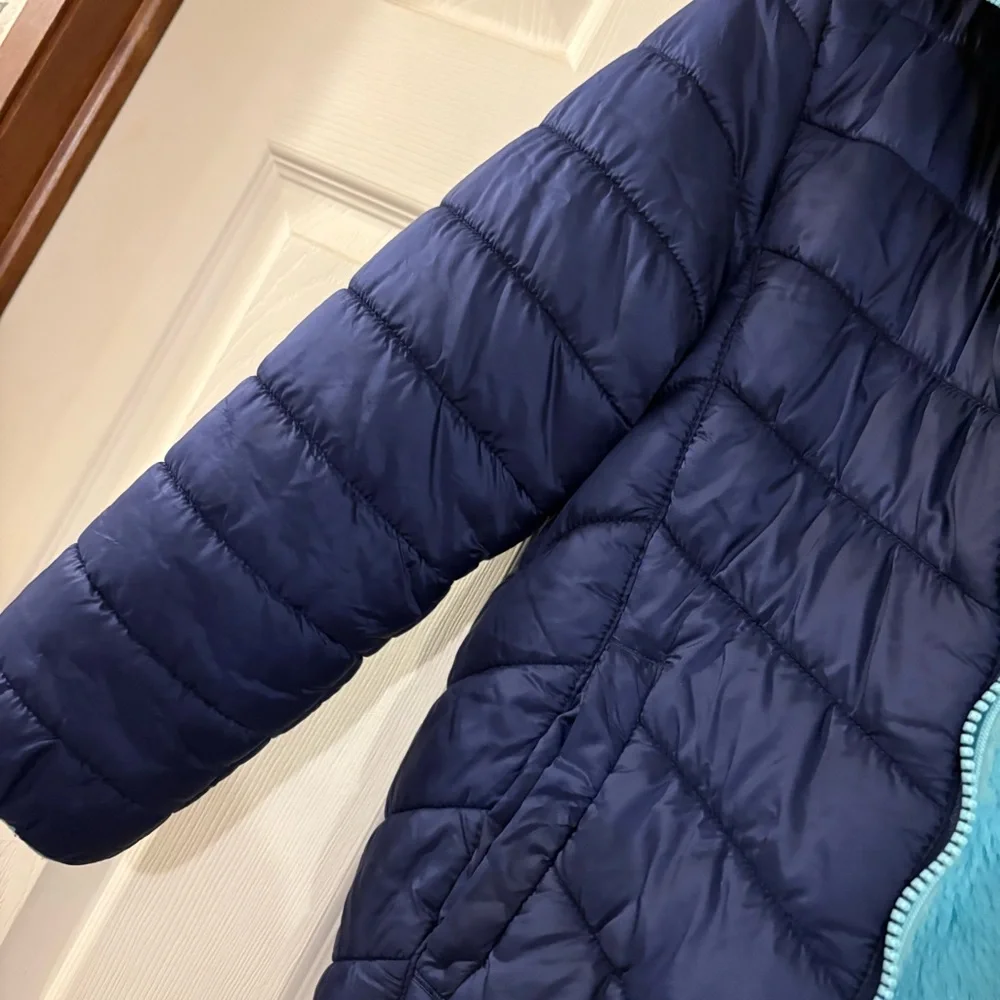 Eddie Bauer Kids reversible Puffer Jacket in Navy and Aqua